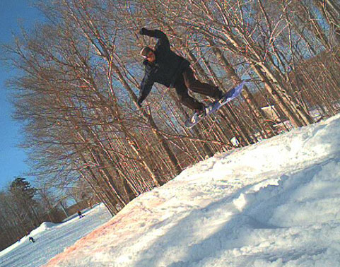Ivo catches some air at Killington's Timberline Terrain Park